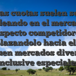 Las cuotas suelen ser peleando en el mercado respecto competidores desplazandolo hacia el pelo siguen mercados diversos inclusive especiales