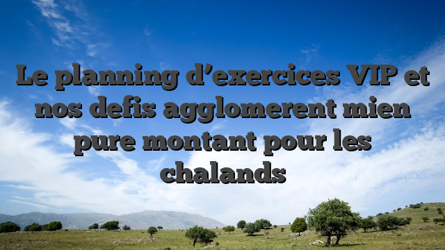 Le planning d’exercices VIP et nos defis agglomerent mien pure montant pour les chalands