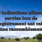 Les indications affamees servies lors de l’enregistrement ont celui de faire une rassemblement abri