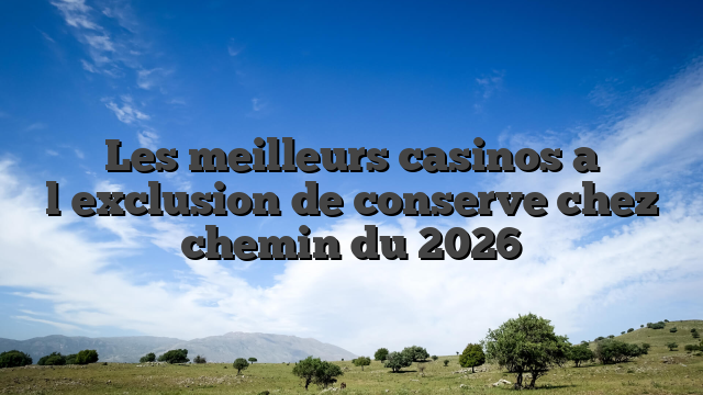 Les meilleurs casinos a l�exclusion de conserve chez chemin du 2026