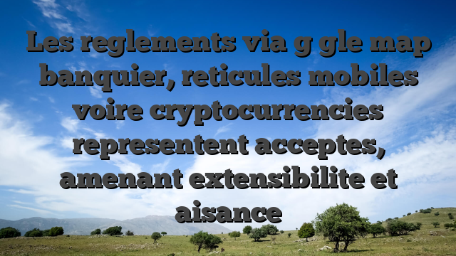 Les reglements via g gle map banquier, reticules mobiles voire cryptocurrencies representent acceptes, amenant extensibilite et aisance