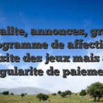 Liberalite, annonces, graffiti, programme de affection, diversite des jeux mais aussi regularite de paiement