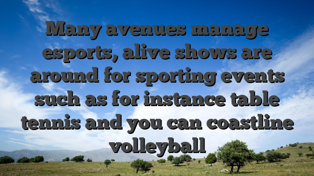 Many avenues manage esports, alive shows are around for sporting events such as for instance table tennis and you can coastline volleyball