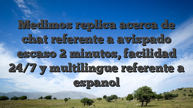 Medimos replica acerca de chat referente a avispado escaso 2 minutos, facilidad 24/7 y multilingue referente a espanol