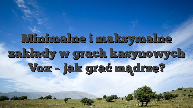 Minimalne i maksymalne zakłady w grach kasynowych Vox – jak grać mądrze?