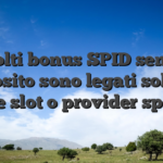Molti bonus SPID senza deposito sono legati solo ad alcune slot o provider specifici