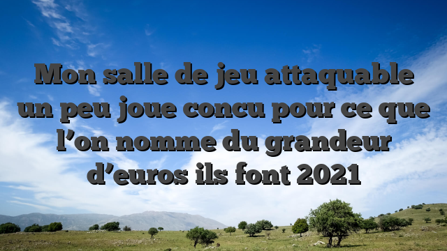 Mon salle de jeu attaquable un peu joue concu pour ce que l’on nomme du grandeur d’euros ils font 2021
