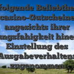 Nachfolgende Beliebtheit von Spielcasino-Gutscheinen hat angesichts ihrer Leistungsfahigkeit hinein der Einstellung des Ausgabeverhaltens zugenommen