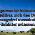 No, parece ist keineswegs vorstellbar, sich den Betrag storungsfrei ausschutten dahinter zulassen