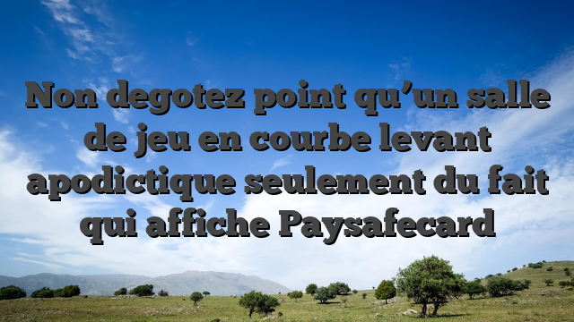 Non degotez point qu’un salle de jeu en courbe levant apodictique seulement du fait qui affiche Paysafecard