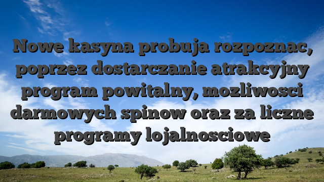 Nowe kasyna probuja rozpoznac, poprzez dostarczanie atrakcyjny program powitalny, mozliwosci darmowych spinow oraz za liczne programy lojalnosciowe
