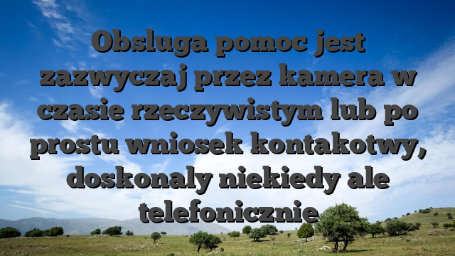 Obsluga pomoc jest zazwyczaj przez kamera w czasie rzeczywistym lub po prostu wniosek kontakotwy, doskonaly niekiedy ale telefonicznie