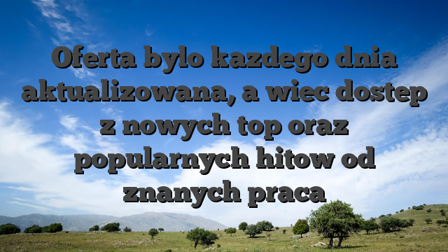 Oferta bylo kazdego dnia aktualizowana, a wiec dostep z nowych top oraz popularnych hitow od znanych praca