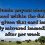 Our Bitcoin payout along with cleaned within the doing a day, given that cord import merely mirrored immediately after per week