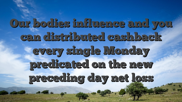 Our bodies influence and you can distributed cashback every single Monday predicated on the new preceding day net loss