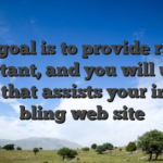 Our goal is to provide right, important, and you will useful posts that assists your in your bling web site