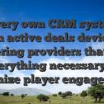 Our very own CRM system, is an active deals device delivering providers that have everything necessary to optimize player engagement