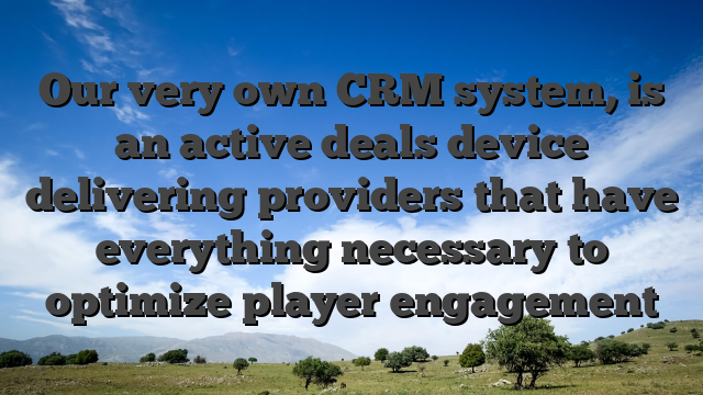 Our very own CRM system, is an active deals device delivering providers that have everything necessary to optimize player engagement