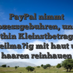 PayPal nimmt Prozessgebuhren, unser within Kleinstbetragen anteilma?ig mit haut und haaren reinhauen