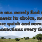People can merely find a way that meets its choice, making sure quick and secure transactions every time