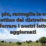 Per di piu, raccoglie le comble bollettino del distretto per afferrare i nostri lettori aggiornati
