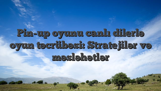Pin-up oyunu canlı dilerlə oyun təcrübəsi: Stratejilər və məsləhətlər