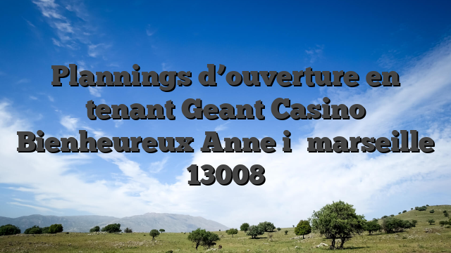 Plannings d’ouverture en tenant Geant Casino Bienheureux Anne i� marseille 13008