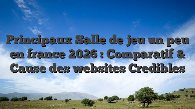 Principaux Salle de jeu un peu en france 2026 : Comparatif & Cause des websites Credibles