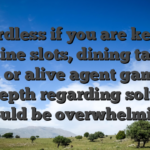 Regardless if you are keen on online slots, dining table game, or alive agent game, the new depth regarding solutions would be overwhelming