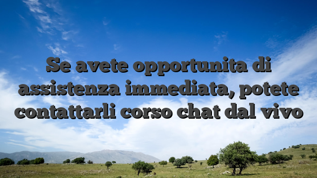 Se avete opportunita di assistenza immediata, potete contattarli corso chat dal vivo