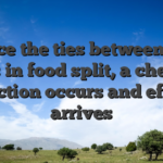 Since the ties between the atoms in food split, a chemical reaction occurs and effort arrives