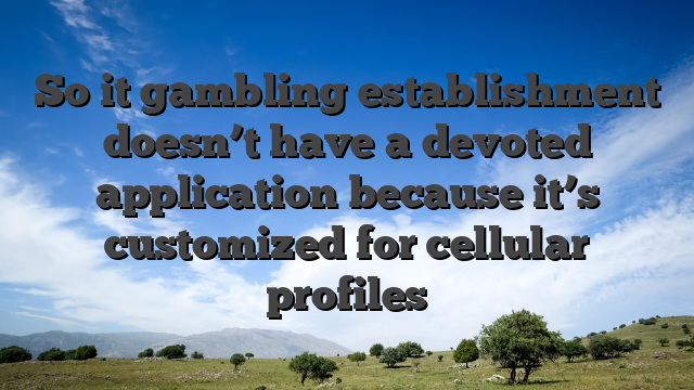So it gambling establishment doesn’t have a devoted application because it’s customized for cellular profiles