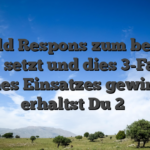 Sobald Respons zum beispiel two� setzt und dies 3-Fache Deines Einsatzes gewinnst, erhaltst Du 2�