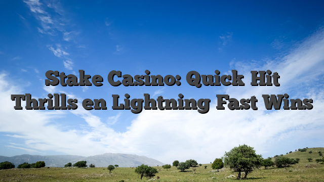 Stake Casino: Quick‑Hit Thrills en Lightning‑Fast Wins