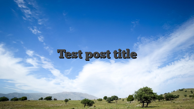 Test post title