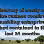 The directory of newly opened online casinos consists of gambling enterprises launched contained in this the last 24 months