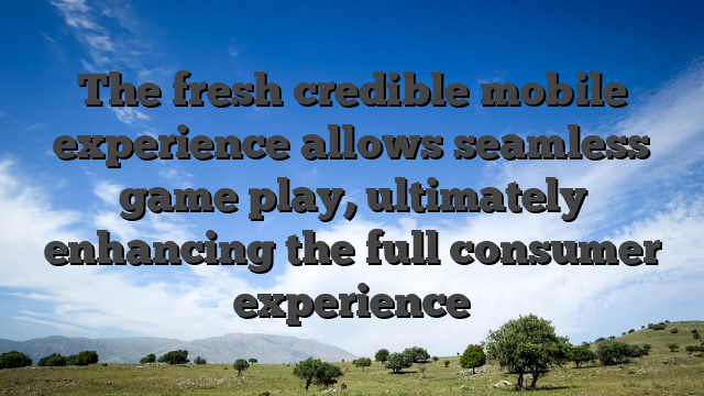 The fresh credible mobile experience allows seamless game play, ultimately enhancing the full consumer experience