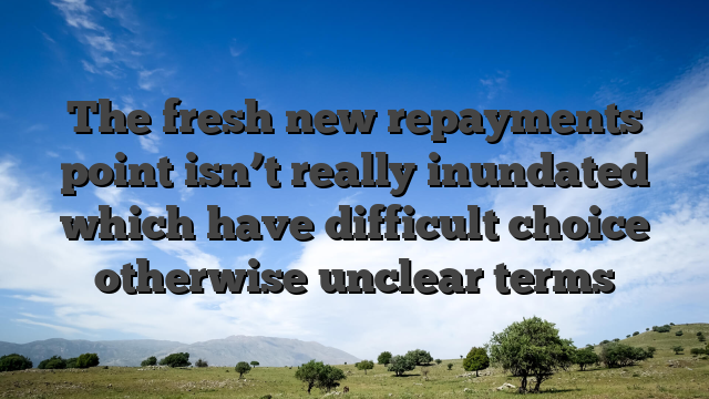 The fresh new repayments point isn’t really inundated which have difficult choice otherwise unclear terms