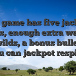 The game has five jackpot prizes, enough extra ways to win, wilds, a bonus bullet, and you can jackpot respins