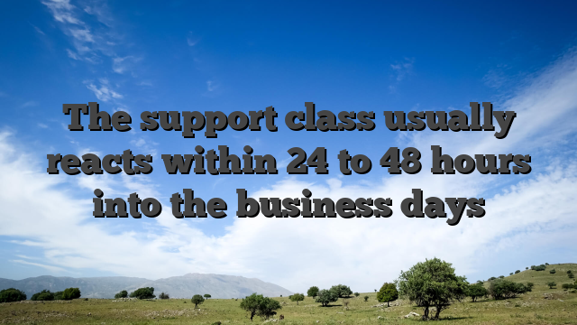 The support class usually reacts within 24 to 48 hours into the business days