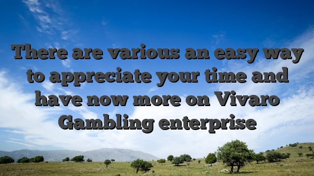 There are various an easy way to appreciate your time and have now more on Vivaro Gambling enterprise