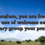 Therefore, you are free to make use of welcome extra in every group your prefer