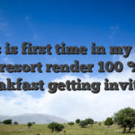 This is first time in my own life a resort render 100 % free breakfast getting invitees