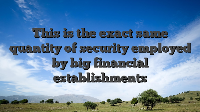 This is the exact same quantity of security employed by big financial establishments