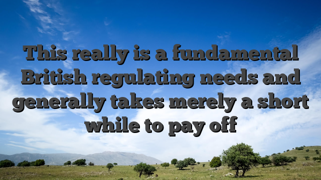 This really is a fundamental British regulating needs and generally takes merely a short while to pay off
