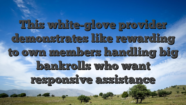 This white-glove provider demonstrates like rewarding to own members handling big bankrolls who want responsive assistance