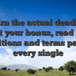 To learn the actual deadline to suit your bonus, read the conditions and terms part for every single
