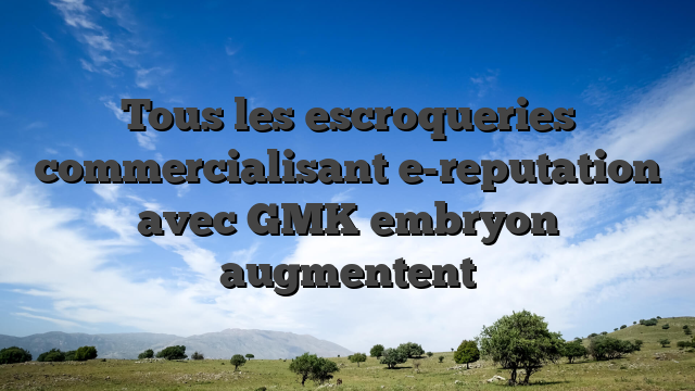 Tous les escroqueries commercialisant e-reputation avec GMK embryon augmentent