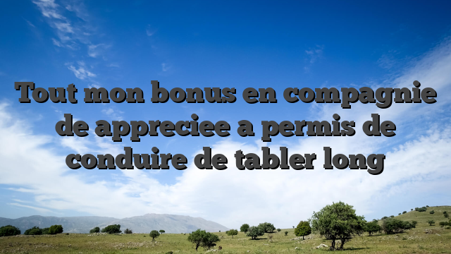 Tout mon bonus en compagnie de appreciee a permis de conduire de tabler long