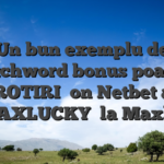 Un bun exemplu de Watchword bonus poate fi �500ROTIRI� on Netbet altfel �MAXLUCKY� la Maxbet